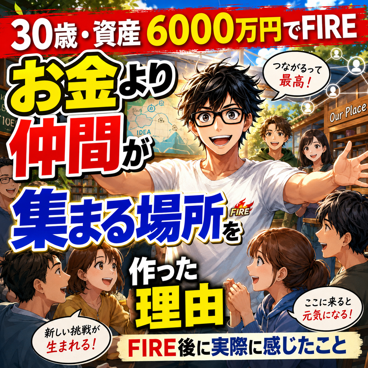 30歳・資産6000万円でFIREした僕が、お金ではなく「仲間が集まる場所」を作った理由。FIRE後に実際に感じたことのサムネイル